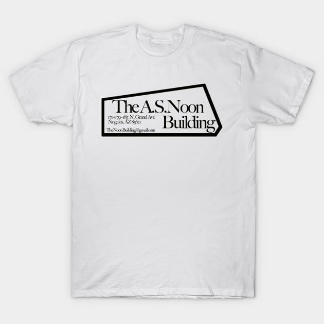 The Noon Building (black) T-Shirt by Nuttshaw Studios